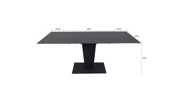 ESSTISCH Anthrazit, Schwarz rechteckig ausziehbar - Anthrazit/Schwarz, Design, Keramik/Metall (120-179/80/76cm) - Novel