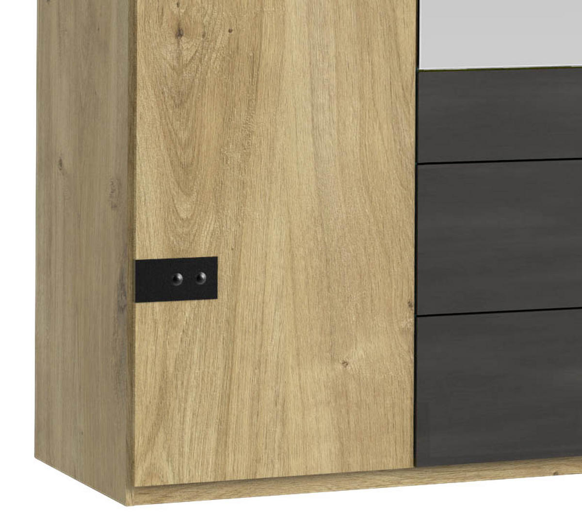 DREHTÜRENSCHRANK 300/216/58 cm 6-türig Eichefarben, Graphitfarben  - Eichefarben/Graphitfarben, Basics, Holzwerkstoff/Metall (300/216/58cm) - MID.YOU