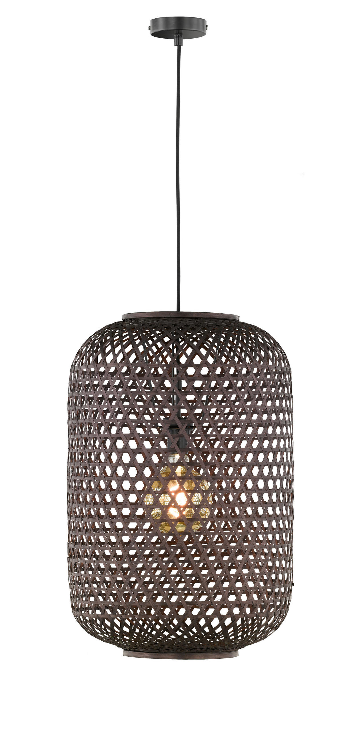 HÄNGELEUCHTE Calla 860474 40/250 cm  - Schwarz, Natur, Holz (40/250cm) - Schöner Wohnen