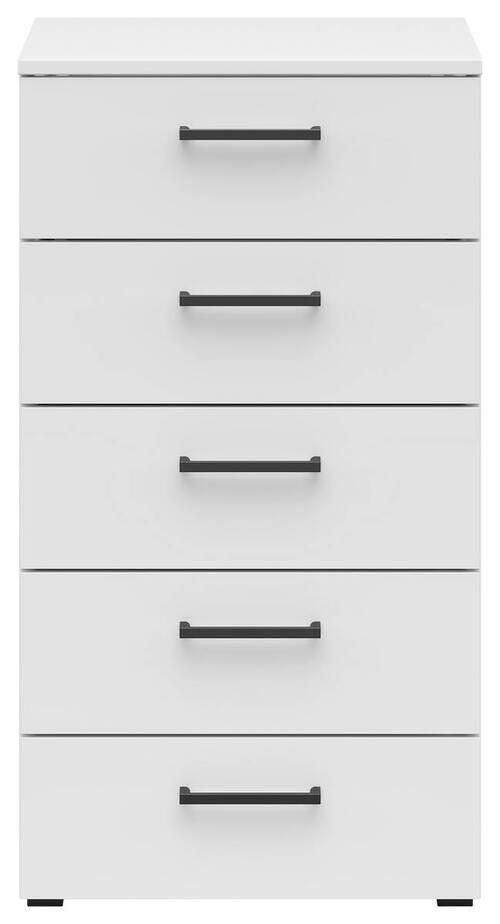 KOMODA, bílá, 45/83/40 cm - bílá/černá, Moderní, kompozitní dřevo/plast (45/83/40cm) - Carryhome