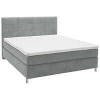 BOXSPRINGBETT 200/200 cm  in Grau  - Chromfarben/Grau, Konventionell, Kunststoff/Textil (200/200cm) - Voleo