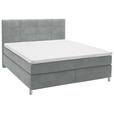 BOXSPRINGBETT 180/200 cm  in Grau  - Chromfarben/Grau, KONVENTIONELL, Kunststoff/Textil (180/200cm) - Voleo