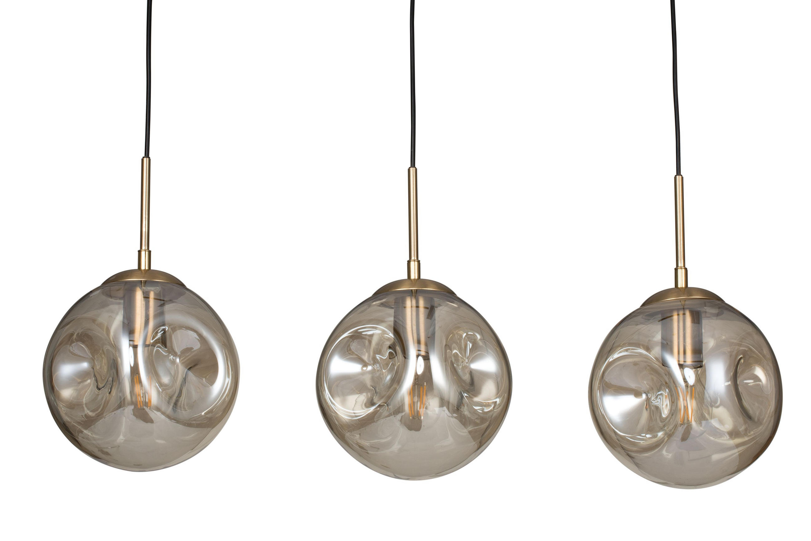 ZÁVĚSNÉ SVÍTIDLO, 76/20/150 cm  - šampaňská, Design, kov/sklo (76/20/150cm) - Dieter Knoll