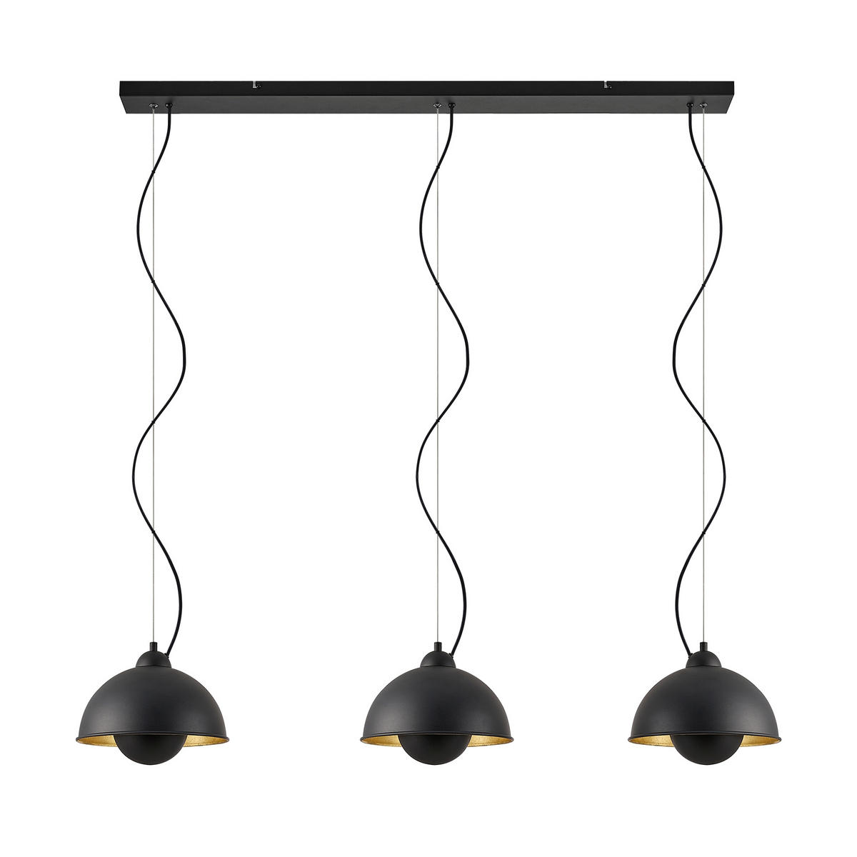 HÄNGELEUCHTE Crosby 120,5/25/150 cm   - Goldfarben/Schwarz, LIFESTYLE, Metall (120,5/25/150cm) - Marama