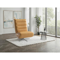 RELAXSESSEL EVE E Echtleder Kopfteilverstellung, Rücken echt    - Currygelb/Silberfarben, Basics, Leder/Metall (80/109/98cm) - Sit & More