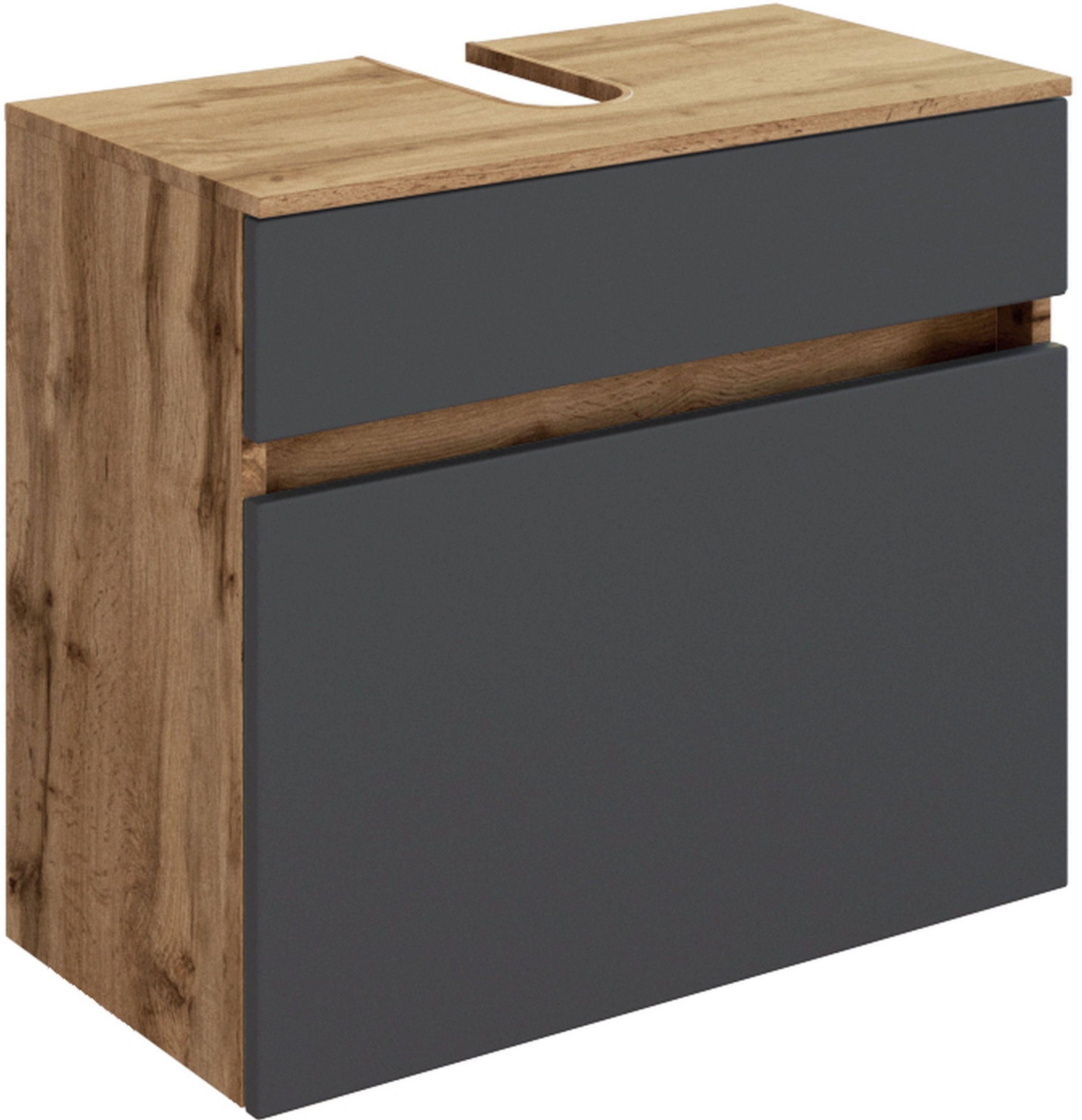 Held Waschbeckenunterschrank Grau, Eiche Wotan 60x55x35 cm