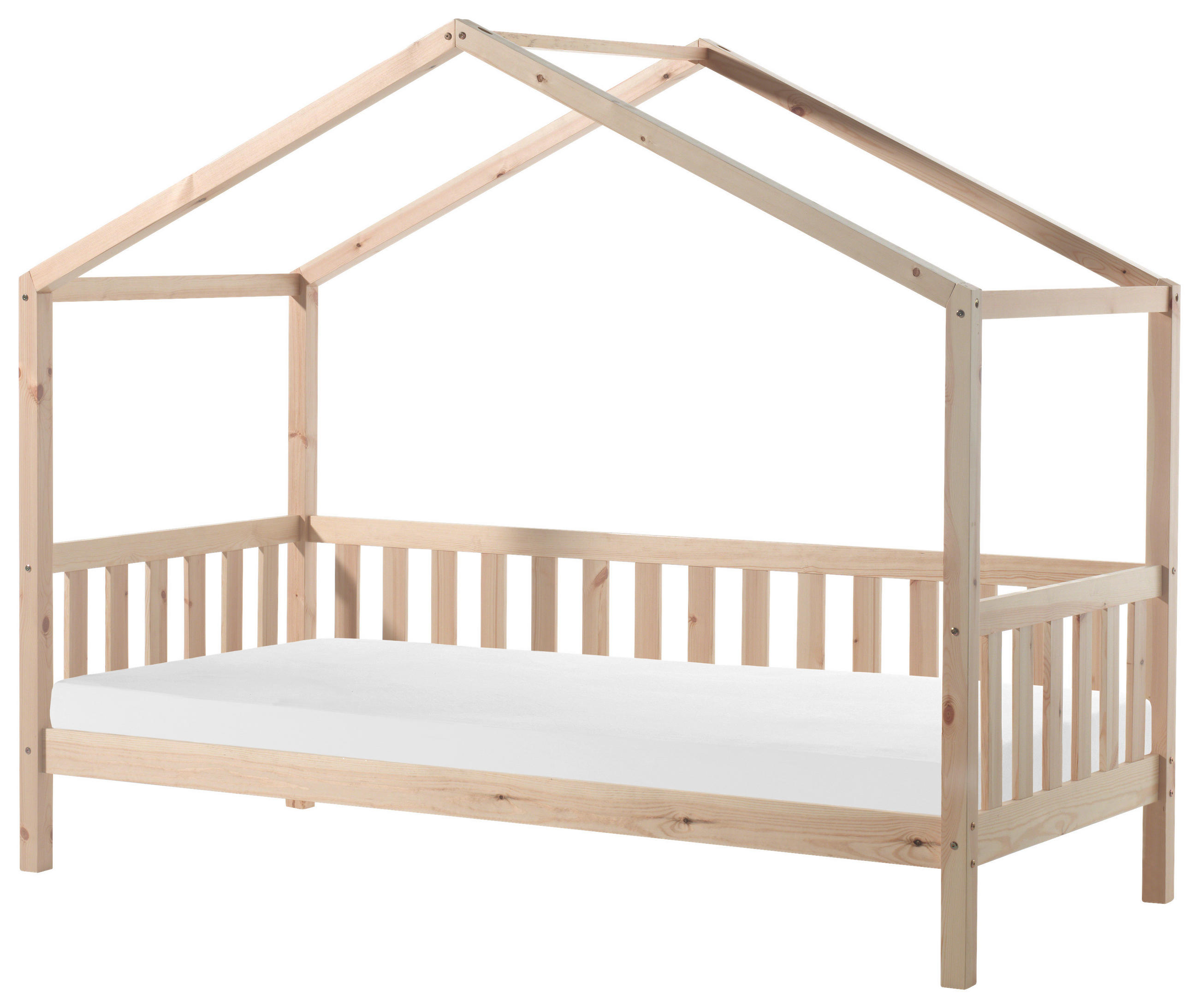 DĚTSKÁ POSTEL SE STŘÍŠKOU, 90/200 cm přírodní barvy - barvy borovice/přírodní barvy, Moderní, dřevo (90/200cm) - MID.YOU