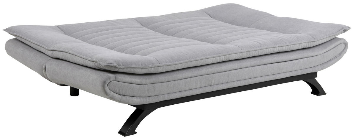 SCHLAFSOFA in Textil Hellgrau  - Hellgrau/Schwarz, Design, Textil/Metall (196/91/98cm) - MID.YOU