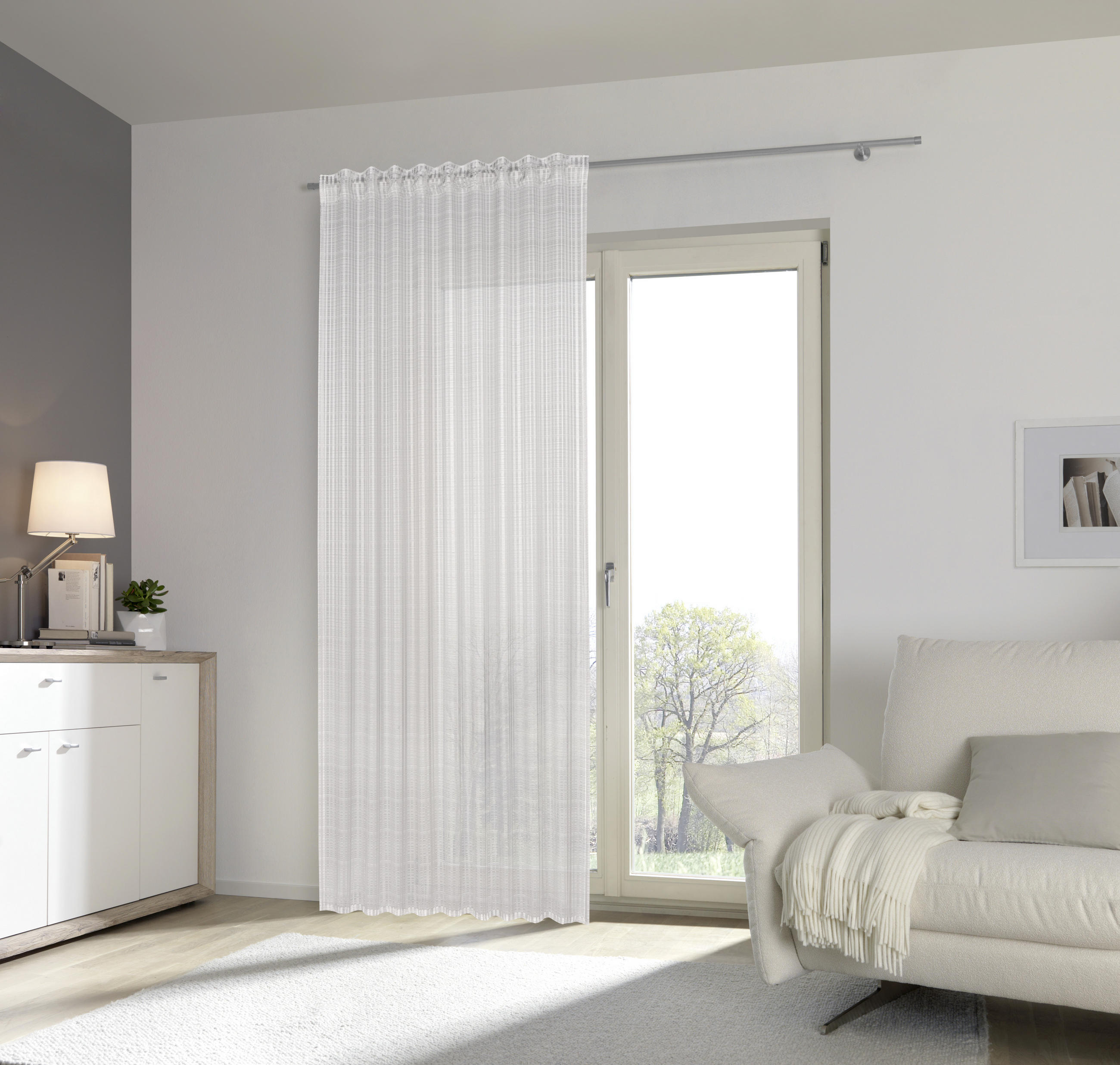 GOTOVA ZAVESA srebrna - srebrna, Konvencionalno, tekstil (140/245cm) - Esposa
