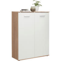 SKRINKA NA TOPÁNKY, biela, dub sonoma, 90/118/36 cm - biela/strieborná, Design, kompozitné drevo/plast (90/118/36cm) - Carryhome