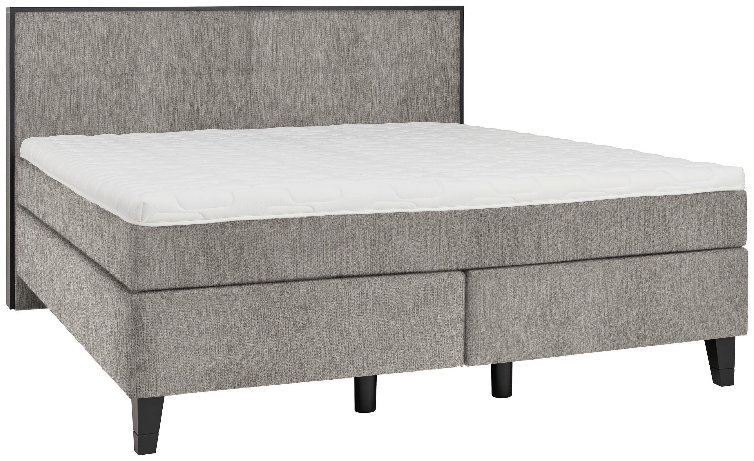 BOXSPRINGBETT 160/200 cm  in Silberfarben  - Silberfarben/Schwarz, Design, Holz/Textil (160/200cm) - Hom`in