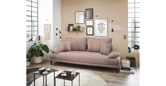 SCHLAFSOFA Cord Rosa  - Schwarz/Rosa, KONVENTIONELL, Kunststoff/Textil (246/90/105cm) - Carryhome