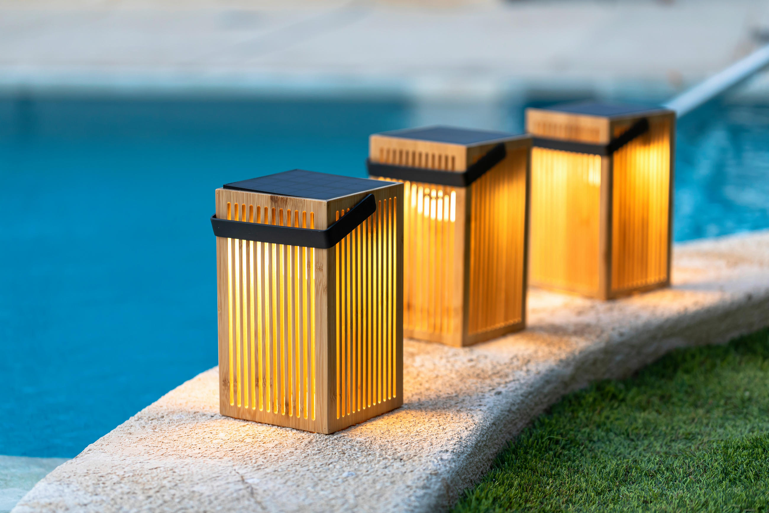 Thumbnail - New Garden LED-AUßENLEUCHTE Okinawa, Braun, Naturmaterialien, 14.5x24x14.5 cm, LED-Leuchtmittel austauschbar, tragbar, k...