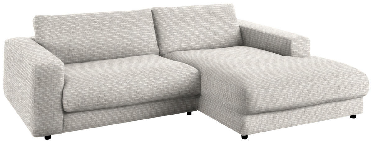 ECKSOFA in Chenille Hellgrau  - Hellgrau/Schwarz, Design, Kunststoff/Textil (270/190cm) - Lomoco