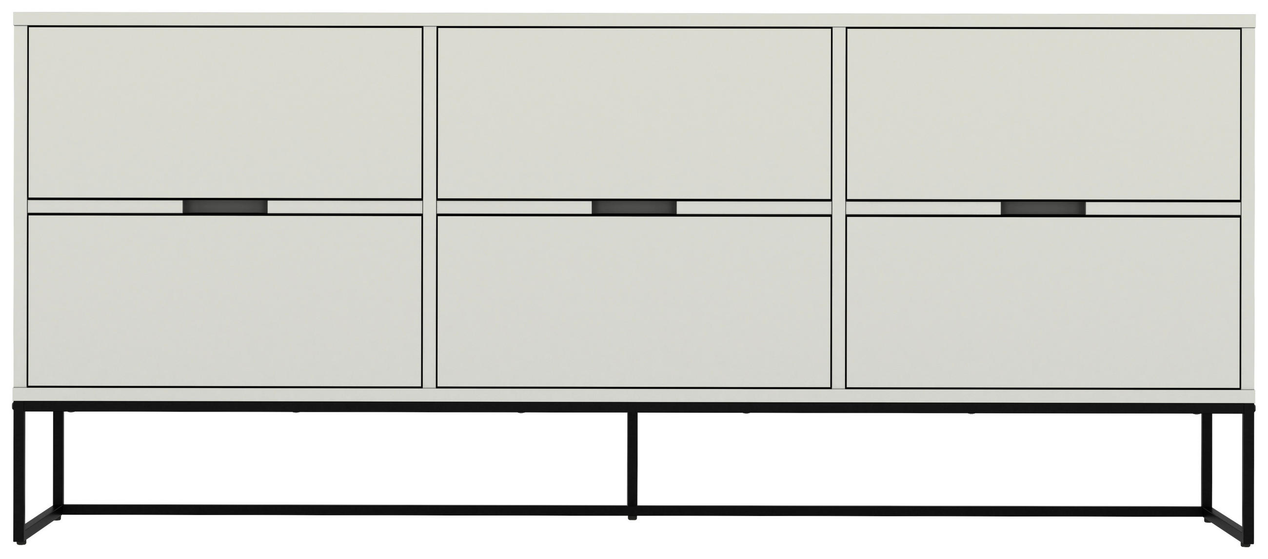 SIDEBOARD 176/76/43 cm in Weiß - Schwarz/Weiß, Design, Holzwerkstoff/Metall (176/76/43cm)