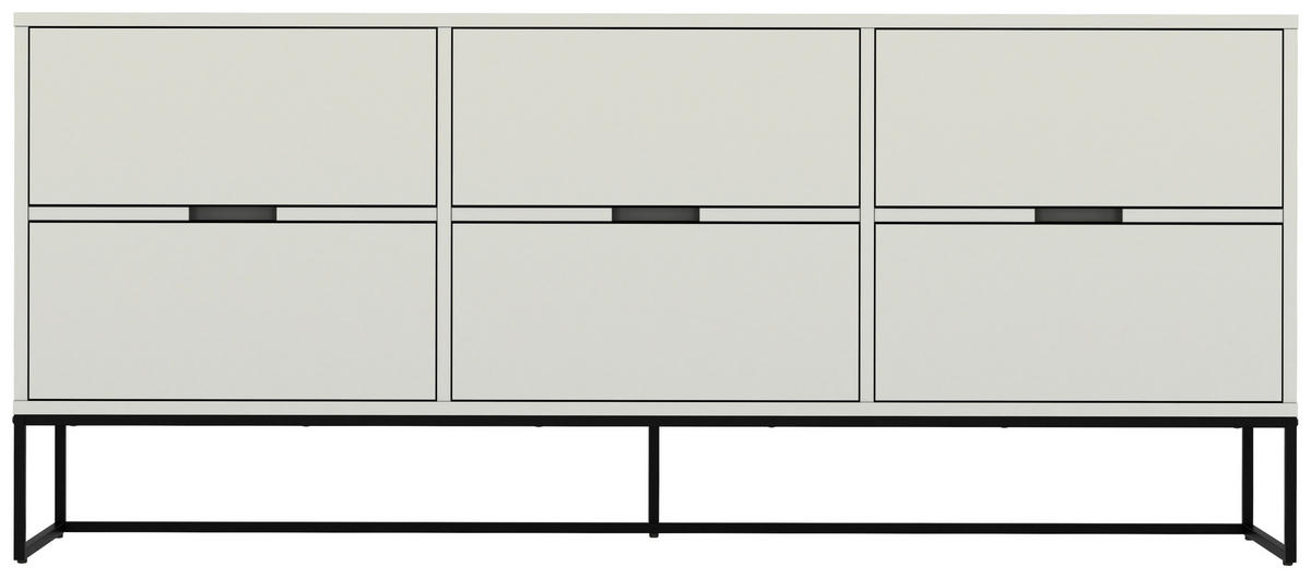 SIDEBOARD Lipp  in 176/76/43 cm  - Schwarz/Weiß, Design, Holzwerkstoff/Metall (176/76/43cm)