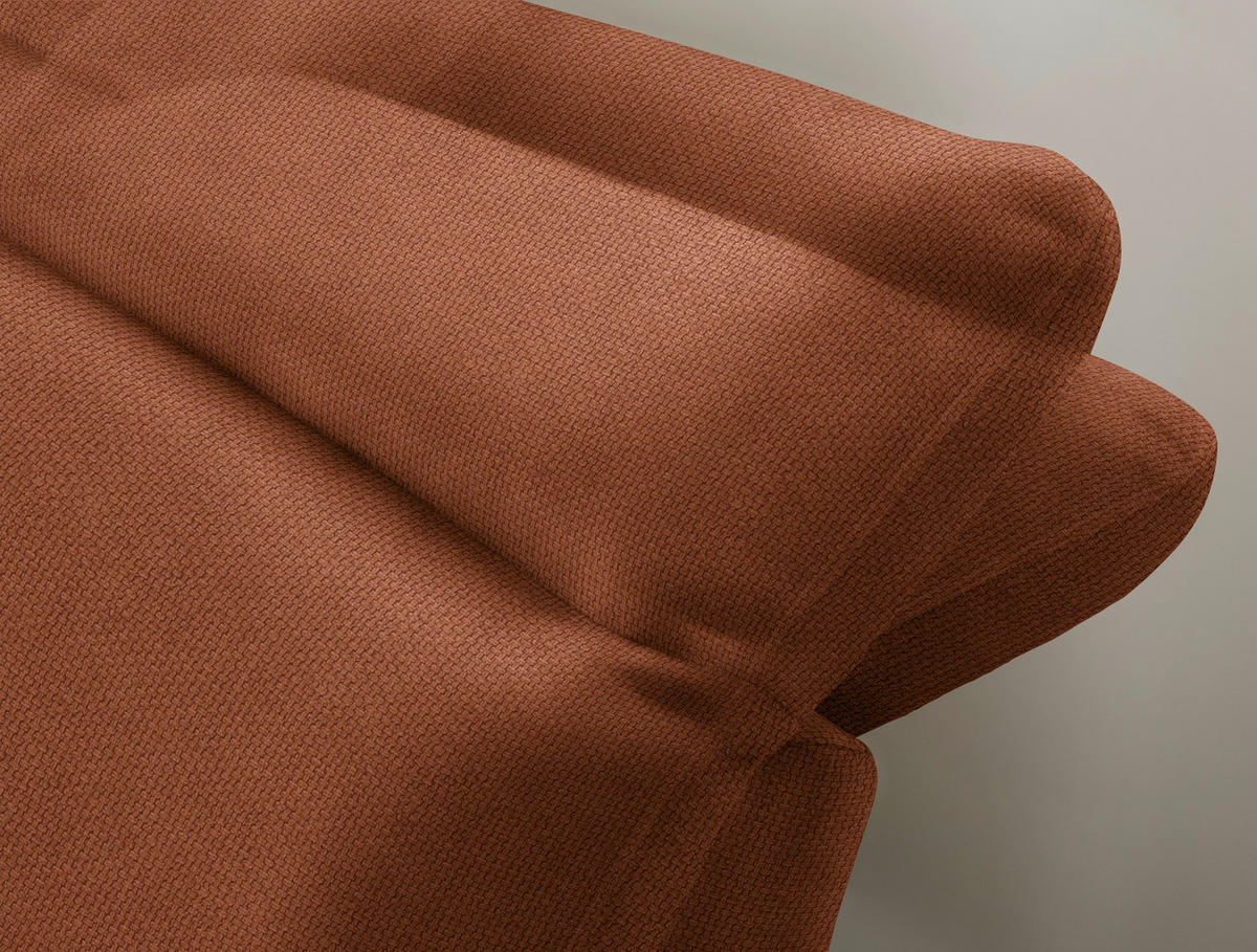 ECKSOFA in Webstoff Cognac  179-202/288 cm  - Cognac/Schwarz, Design, Textil/Metall (179-202/288cm) - Stylife