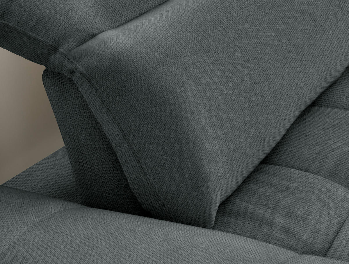ECKSOFA in Webstoff Dunkelgrau  - noir/gris foncé, Design, textile/métal (288/179-202cm) - Stylife