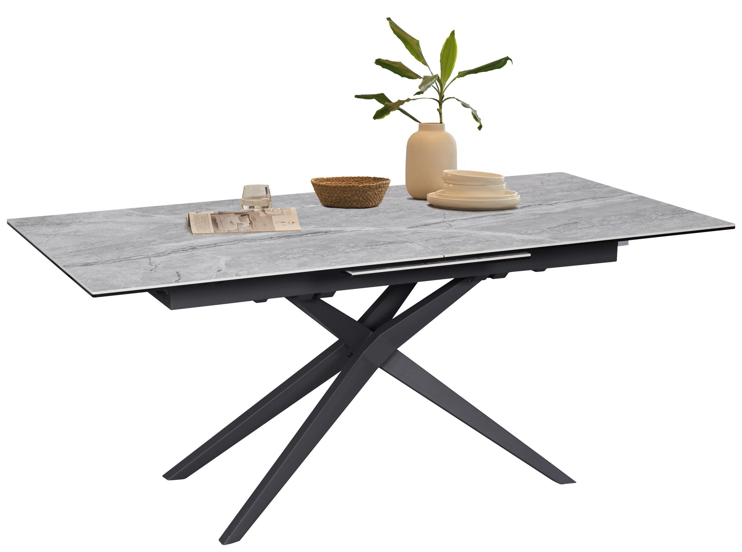 Novel JÍDELNÍ STŮL, šedá, černá, 180-230/90/76 cm