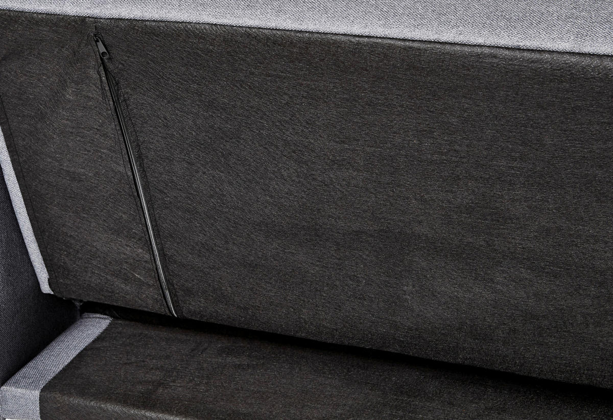 SCHLAFSOFA Webstoff Grau  - Eichefarben/Grau, MODERN, Holz/Textil (213/83/83cm) - Livetastic