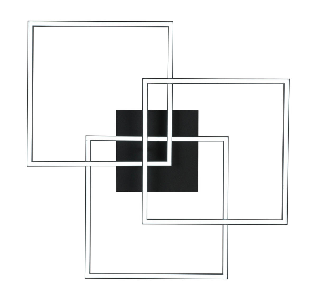 LED PLAFONJERA  - bela/crna, Trendi, metal/plastika (70/70/9cm) - Novel