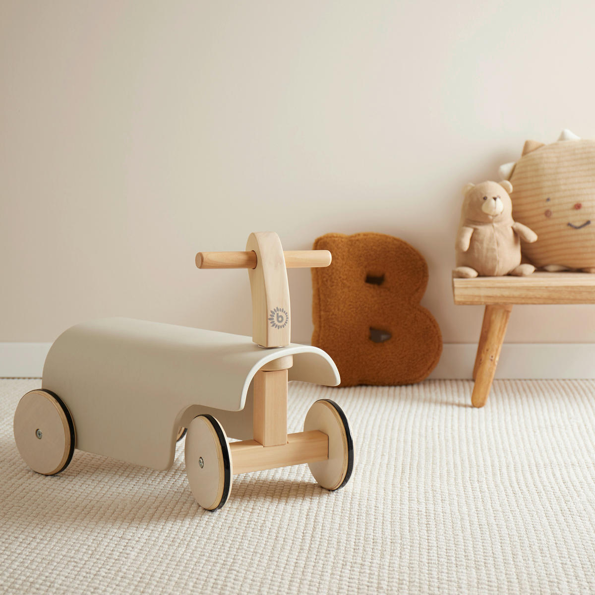 RUTSCHFAHRZEUG SCANDI  - Naturfarben/Weiß, KONVENTIONELL, Holz (46/26/38cm)