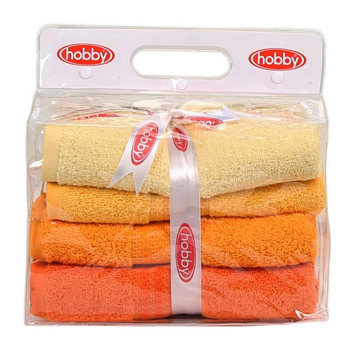 HANDTUCHSET Gelb, Orange, Hellgelb, Dunkelorange  - Gelb/Hellgelb, Basics, Textil (50/90cm)