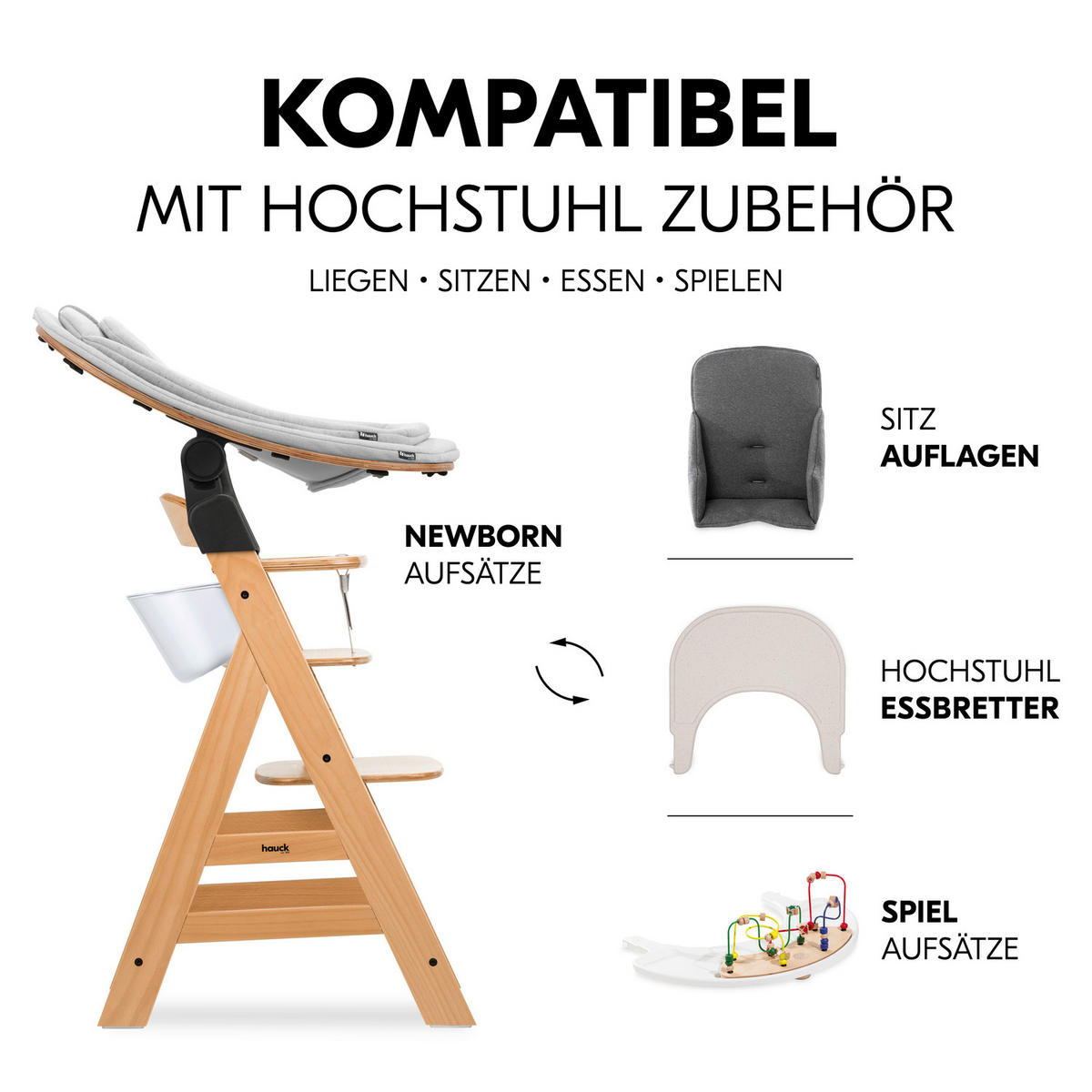 ESS- UND SPIELBRETT Highchair Box S  - Weiß, Basics, Kunststoff (17/16/42cm) - Hauck