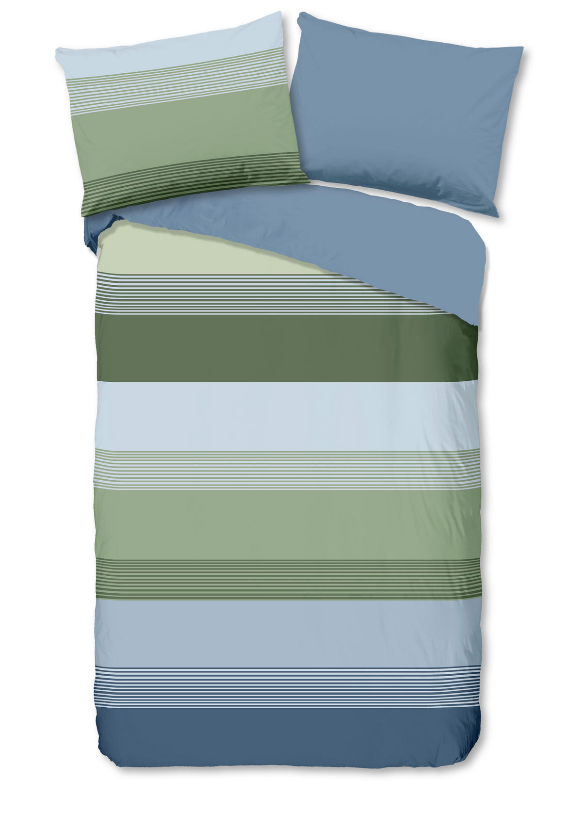 WENDEBETTWÄSCHE Good Morning Renforcé 140/200 cm  - Blau/Multicolor, Design, Textil (140/200cm)