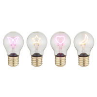 LED DÍSZLÁMPA - arany, Basics, Üveg/fém (7/12cm)