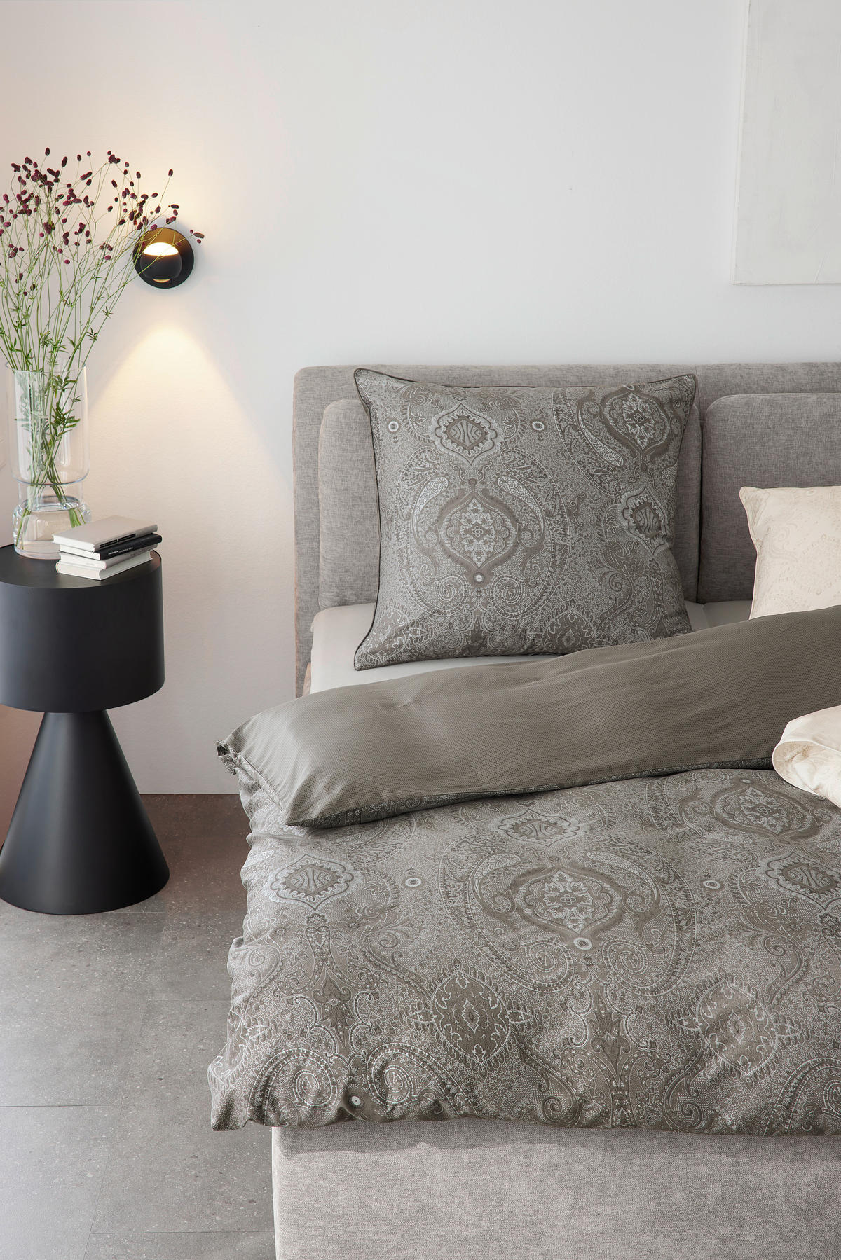 BETTWÄSCHE 2-teilig PEARL Satin 135/200 cm  - Anthrazit, Basics, Textil (135/200cm) - Musterring