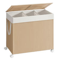 WÄSCHEKORB - Beige/Weiß, Trend, Textil/Metall (66,5/65/37,5cm) - Boxxx