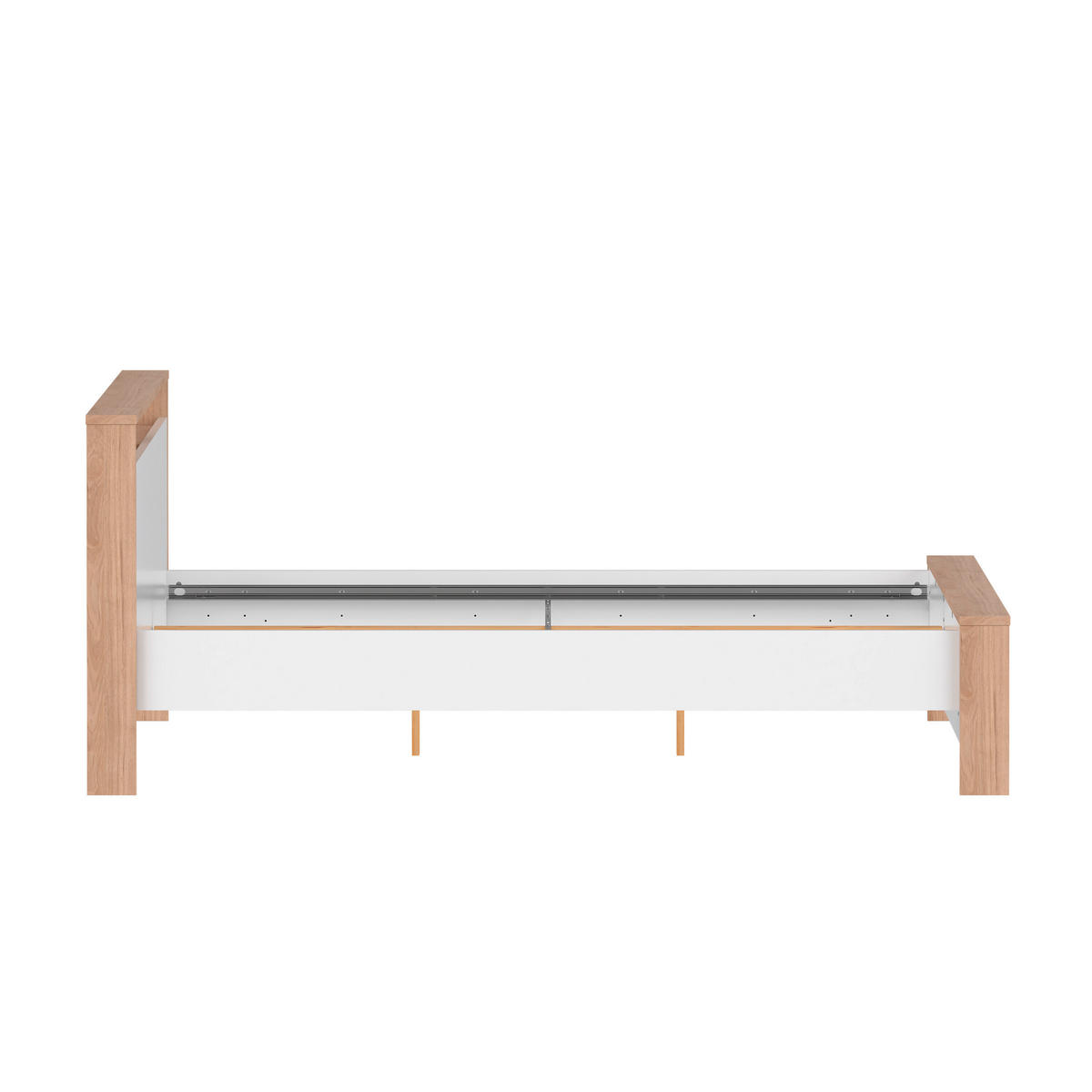 BETT 180/200 cm  in Eichefarben, Weiß  - Eichefarben/Weiß, KONVENTIONELL (180/200cm) - Boxxx