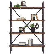 REGAL in 120/172/35 cm Naturfarben, Schwarz - Schwarz/Naturfarben, KONVENTIONELL, Holz/Metall (120/172/35cm) - Ambia Home