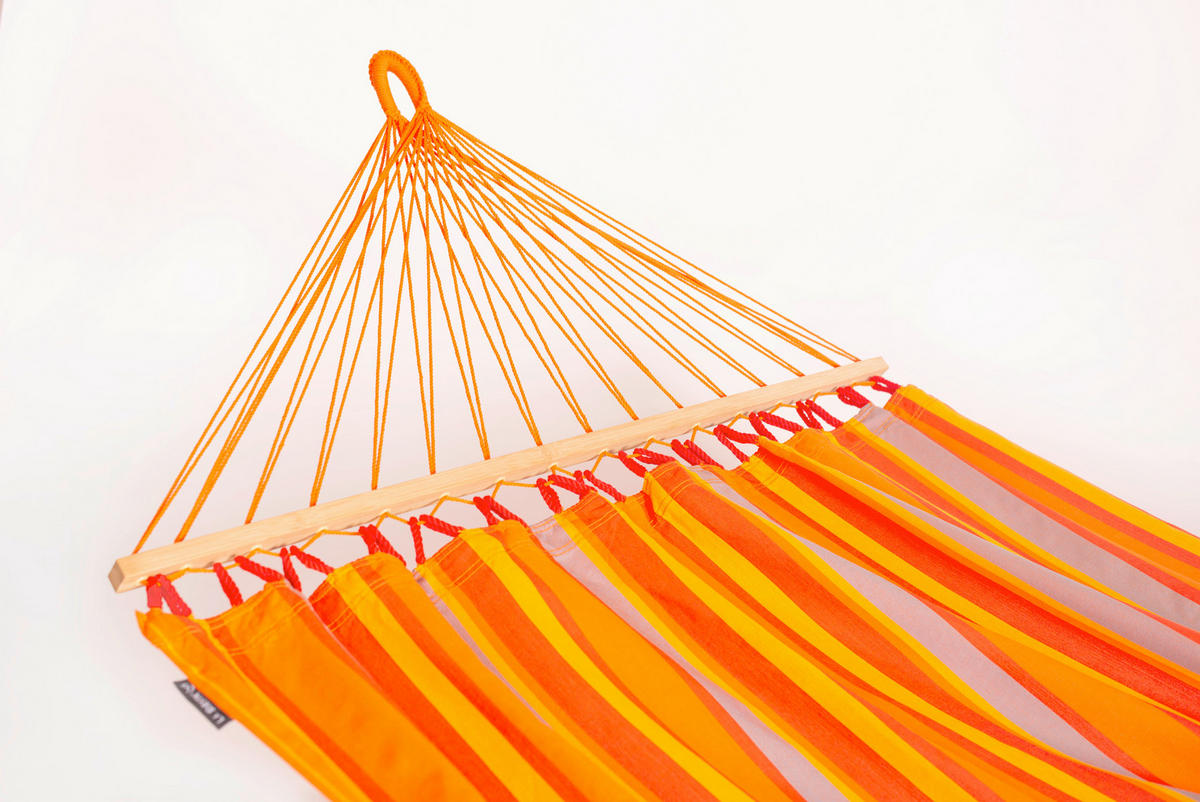 HÄNGEMATTE single bar outdoor  - Gelb/Rot, KONVENTIONELL, Holz/Textil (140/300cm) - La Siesta