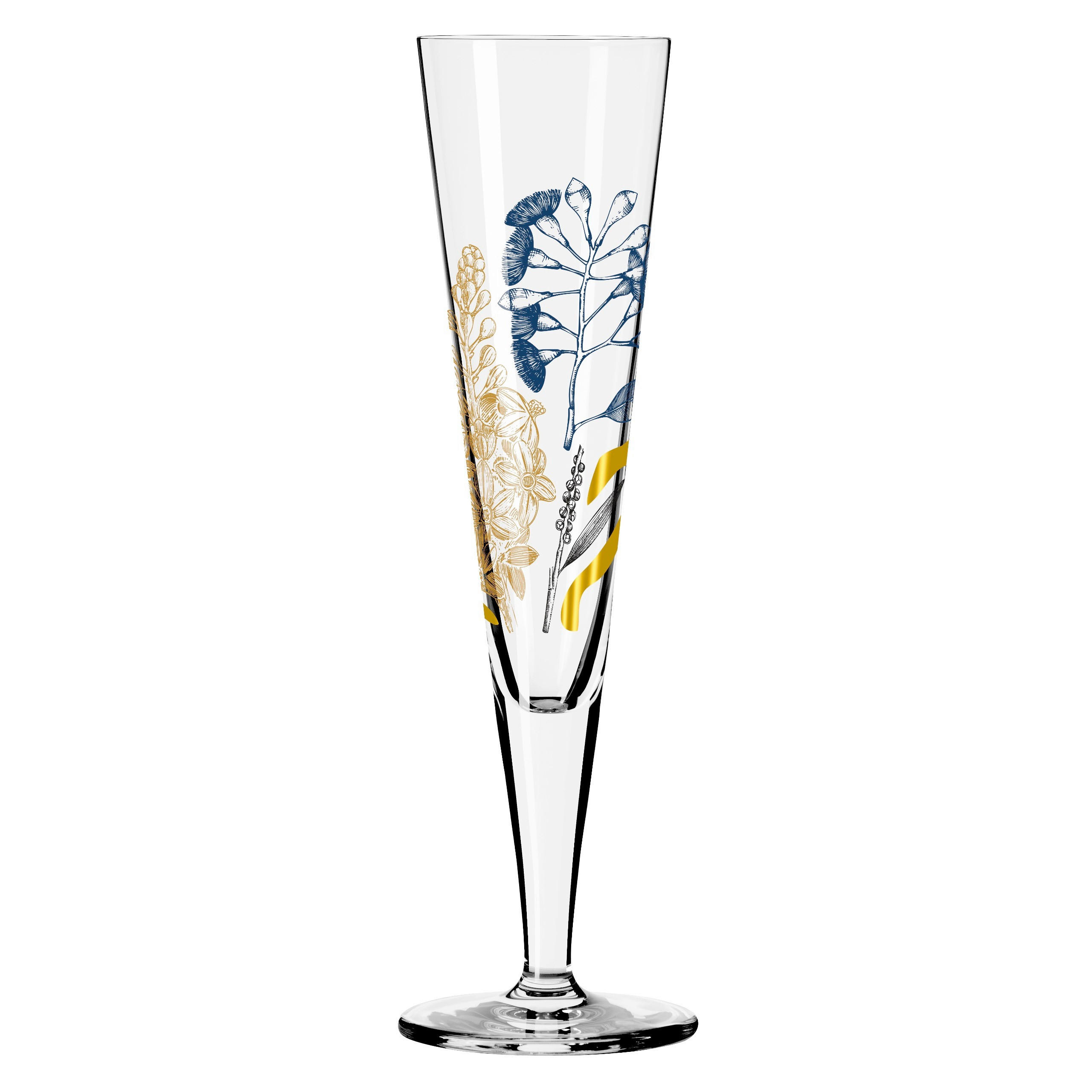 CHAMPAGNERGLAS 205 ml  - Blau/Goldfarben, LIFESTYLE, Glas (7,2/7,2/24,0cm) - Ritzenhoff