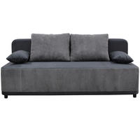 SCHLAFSOFA in Velours Grau  - Schwarz/Grau, Design, Kunststoff/Textil (197/90/83cm) - MID.YOU