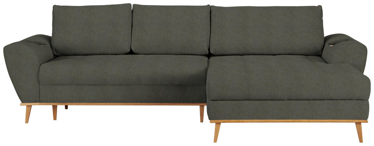 HÖRNSOFFA i vävt tyg grön  - grön/ekfärgad, Design, trä/textil (282/175cm) - Livetastic