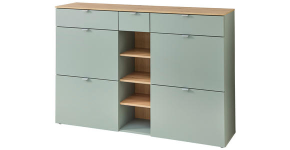 SCHUHSCHRANK 148/103/38 cm - Salbeigrün/Silberfarben, Design, Holzwerkstoff/Kunststoff (148/103/38cm) - Xora