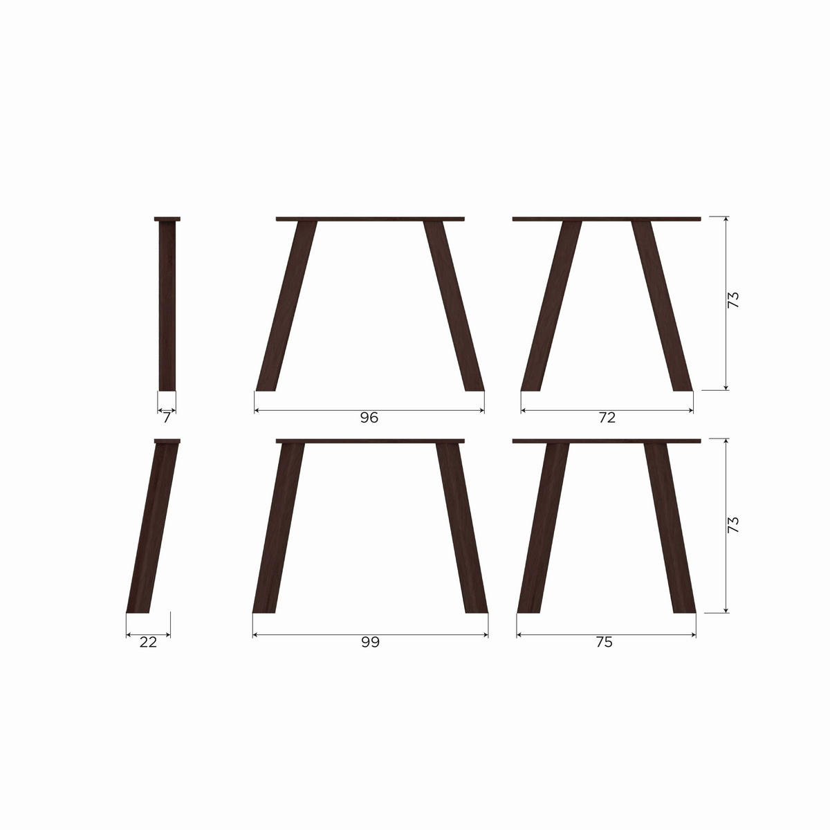 TISCHGESTELL Braun   - Braun, MODERN, Holz (79/73/11cm) - Livetastic