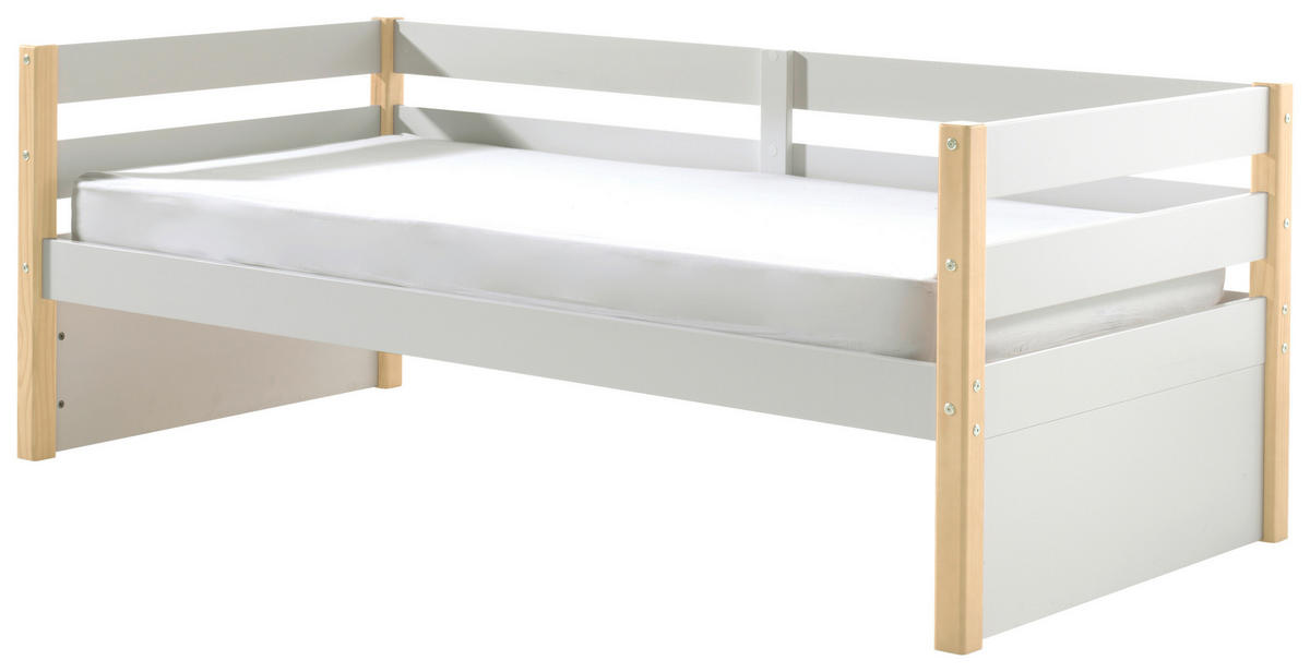 BETT 90/200 cm  in Weiß, Kieferfarben  - Weiß/Kieferfarben, MODERN, Holz/Holzwerkstoff (90/200cm) - MID.YOU