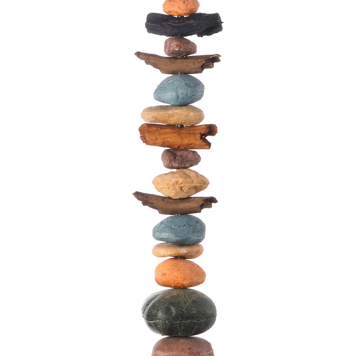 STEHLEUCHTE 45/164 cm    - Blaugrau/Schwarz, Natur, Textil/Stein (45/164cm)