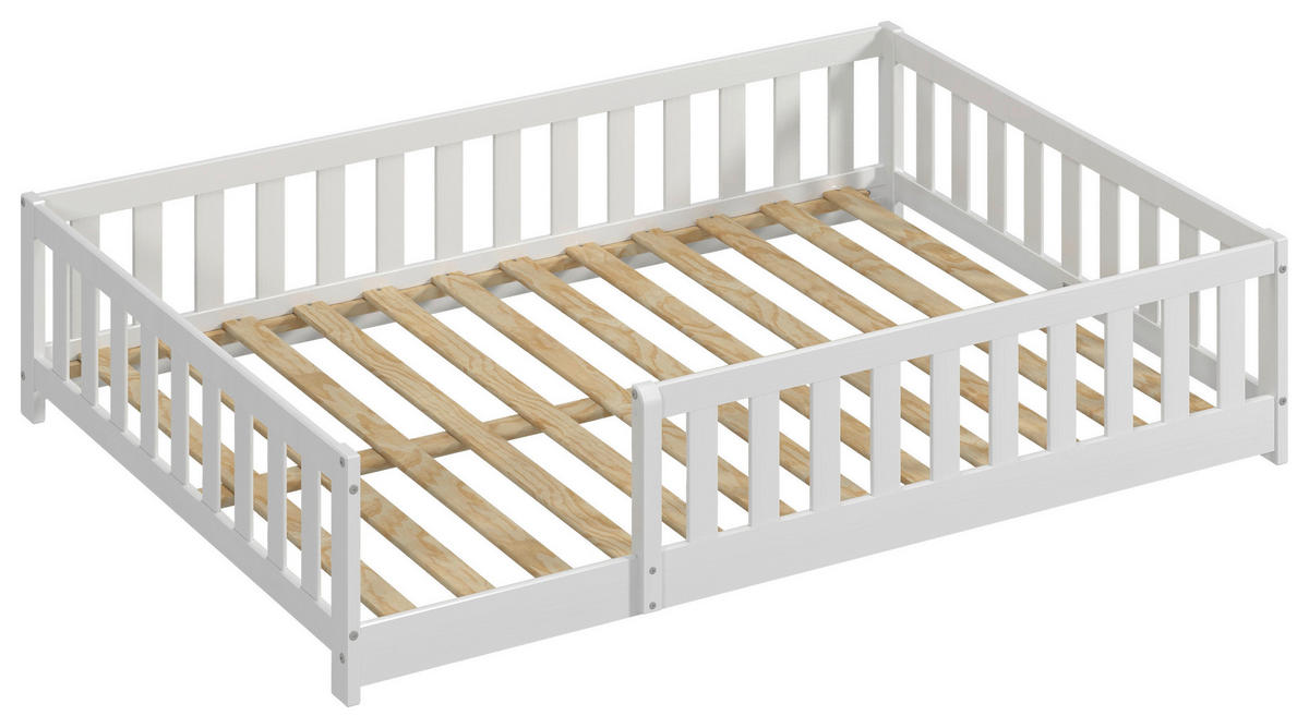 BODENBETT. 140/200 cm Weiss  - Weiss, Modern, Holz/Holzwerkstoff (140/200cm) - P & B