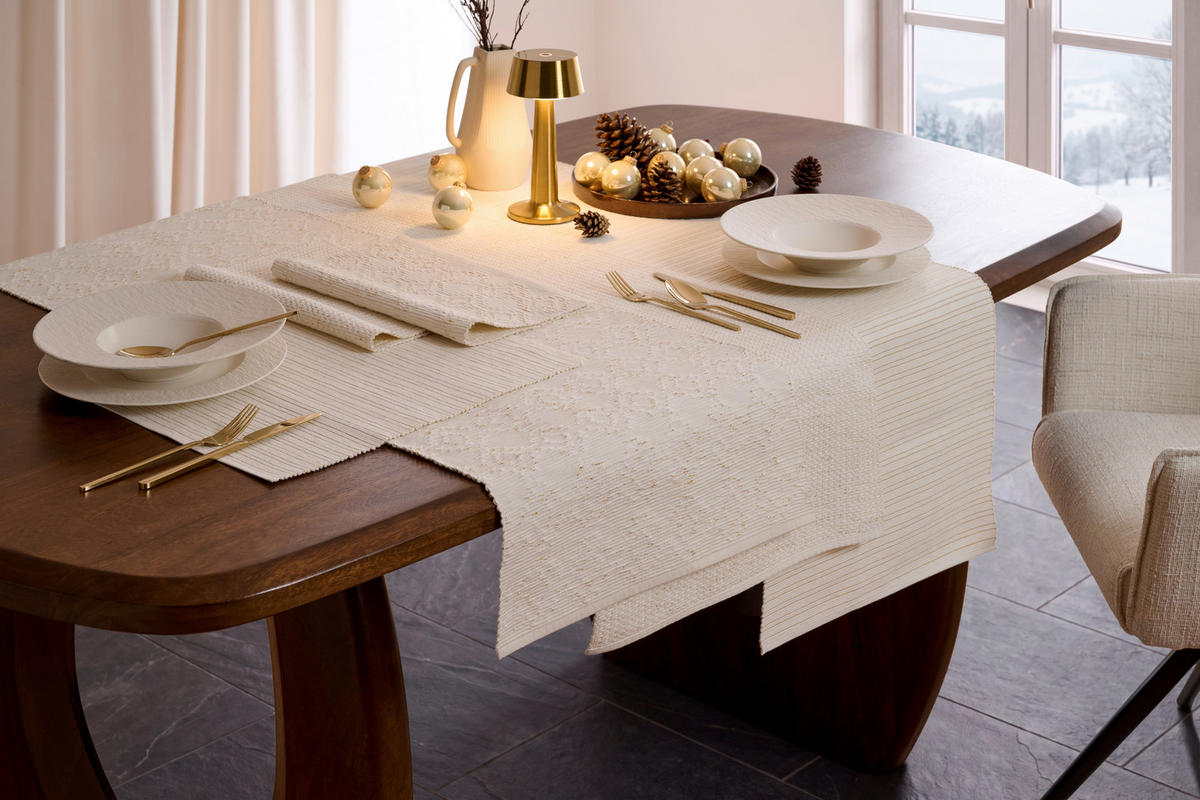ÉTKEZŐALÁTÉT 35/45 cm textil  - krémszínű/piros, Basics, textil (35/45cm) - X-Mas