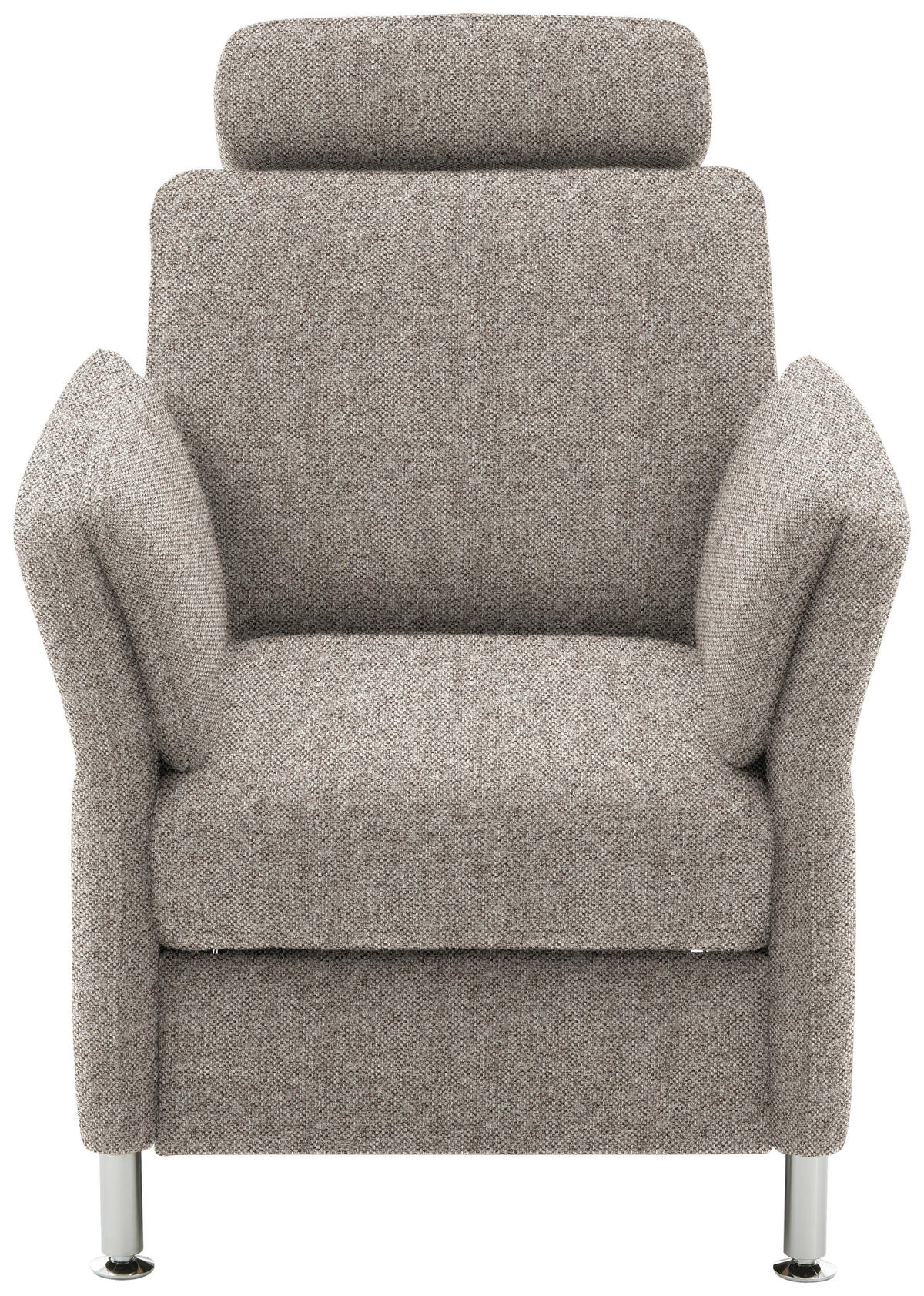 SESSEL in Flachgewebe Graubraun  - Chromfarben/Graubraun, Konventionell, Textil/Metall (86/87/93cm) - Beldomo System
