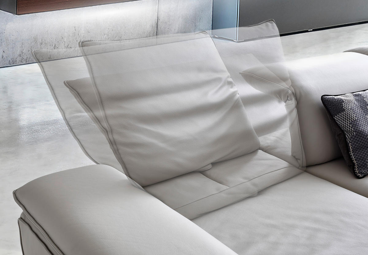 ECKSOFA in Echtleder Hellgrau  295/231 cm  - Dunkelgrau/Anthrazit, Design, Leder/Metall (295/231cm) - Johann Jakob