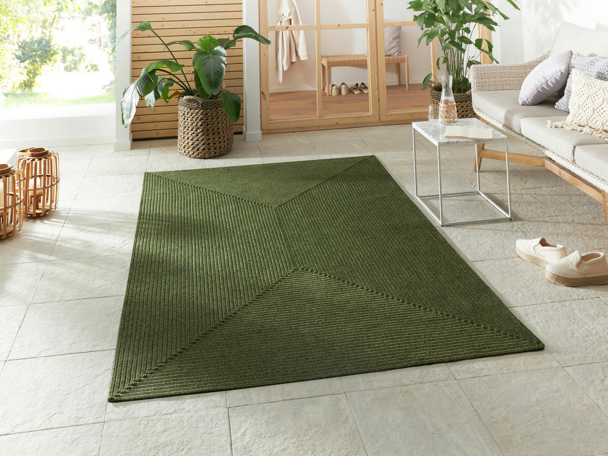 OUTDOORTEPPICH 80/150 cm Braided Smaragdgrün  - Smaragdgrün, Basics, Kunststoff (80/150cm)
