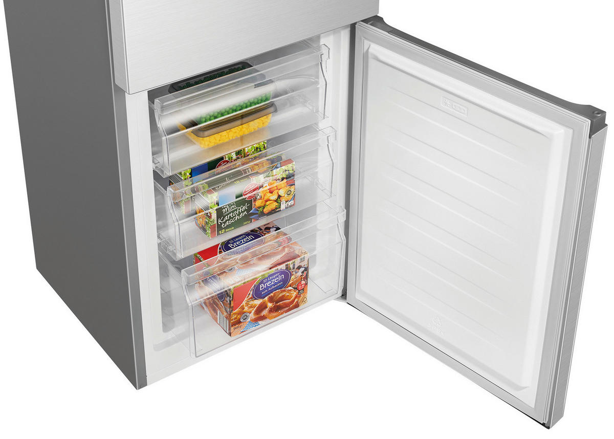 KÜHL-GEFRIER-KOMBINATION 773 539  - Edelstahlfarben, Basics (49,5/143/56,2cm) - Bomann