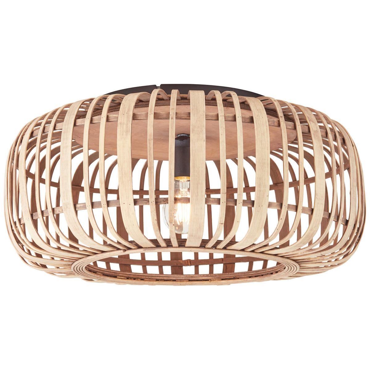 DECKENLEUCHTE  50/23,8 cm    - Hellbraun, Natur, Holz/Metall (50/23,8cm) - Brilliant