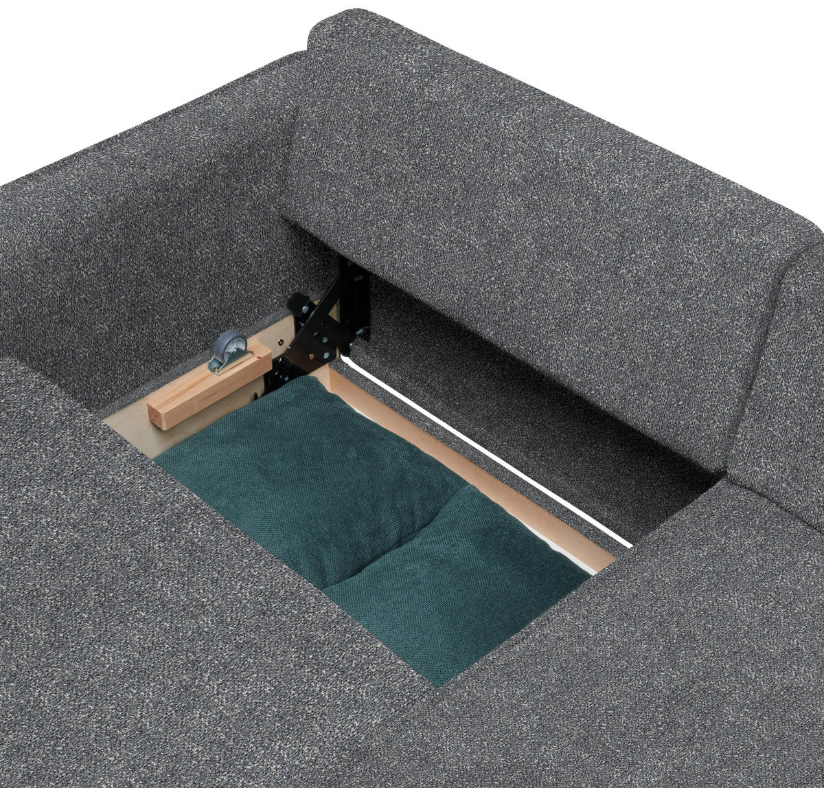 ECKSOFA  in Mikrovelours Grau  170/237 cm  - Eichefarben/Grau, KONVENTIONELL, Holz/Textil (170/237cm) - Sedda